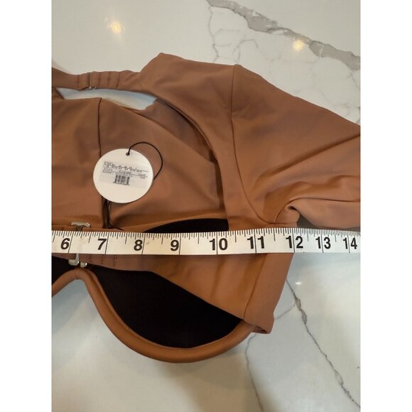 NWT Andrea Iyamah Akacia Nude Long Sleeve Bikini Top XS,‎ S - Picture 6 of 14